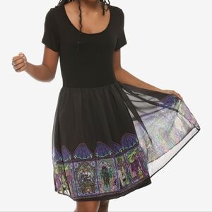 Disney Villains Stained Glass Border Dress Sz S